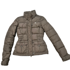 Abercrombie & Fitch Brown Full Zip Puffer Down Jacket Size XL SKU#C24387